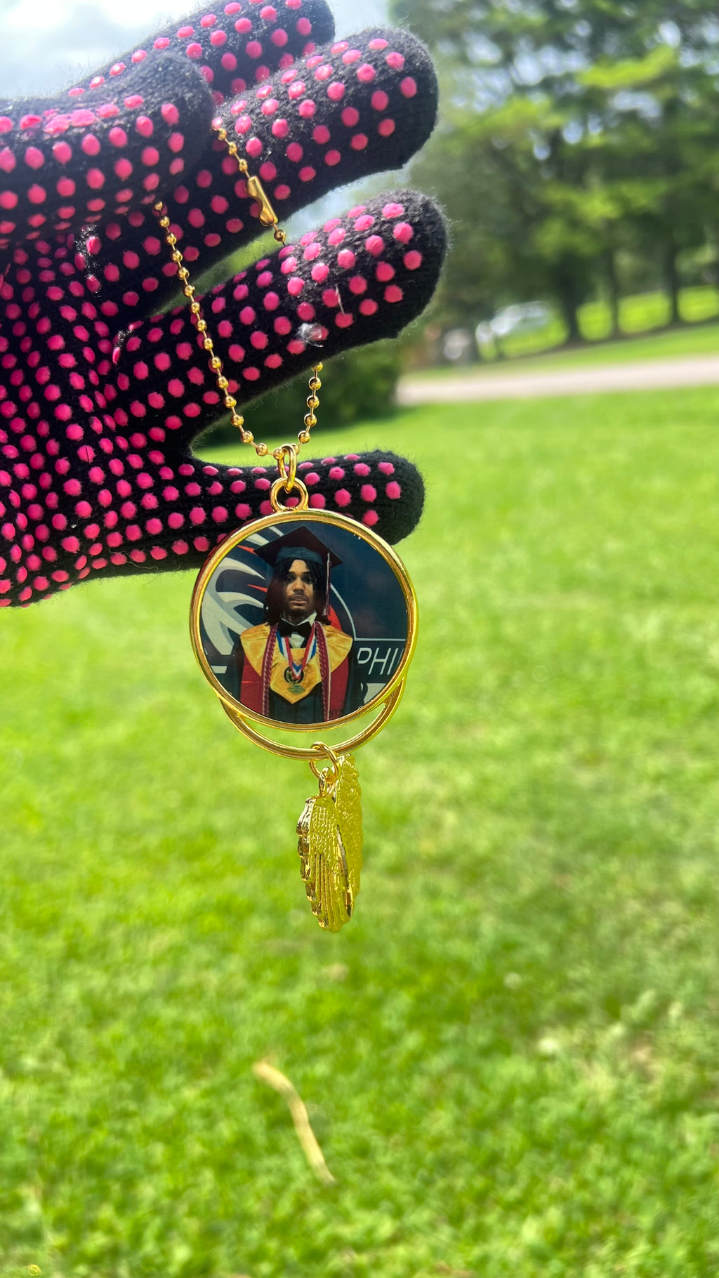Memorial Review Mirror Charm