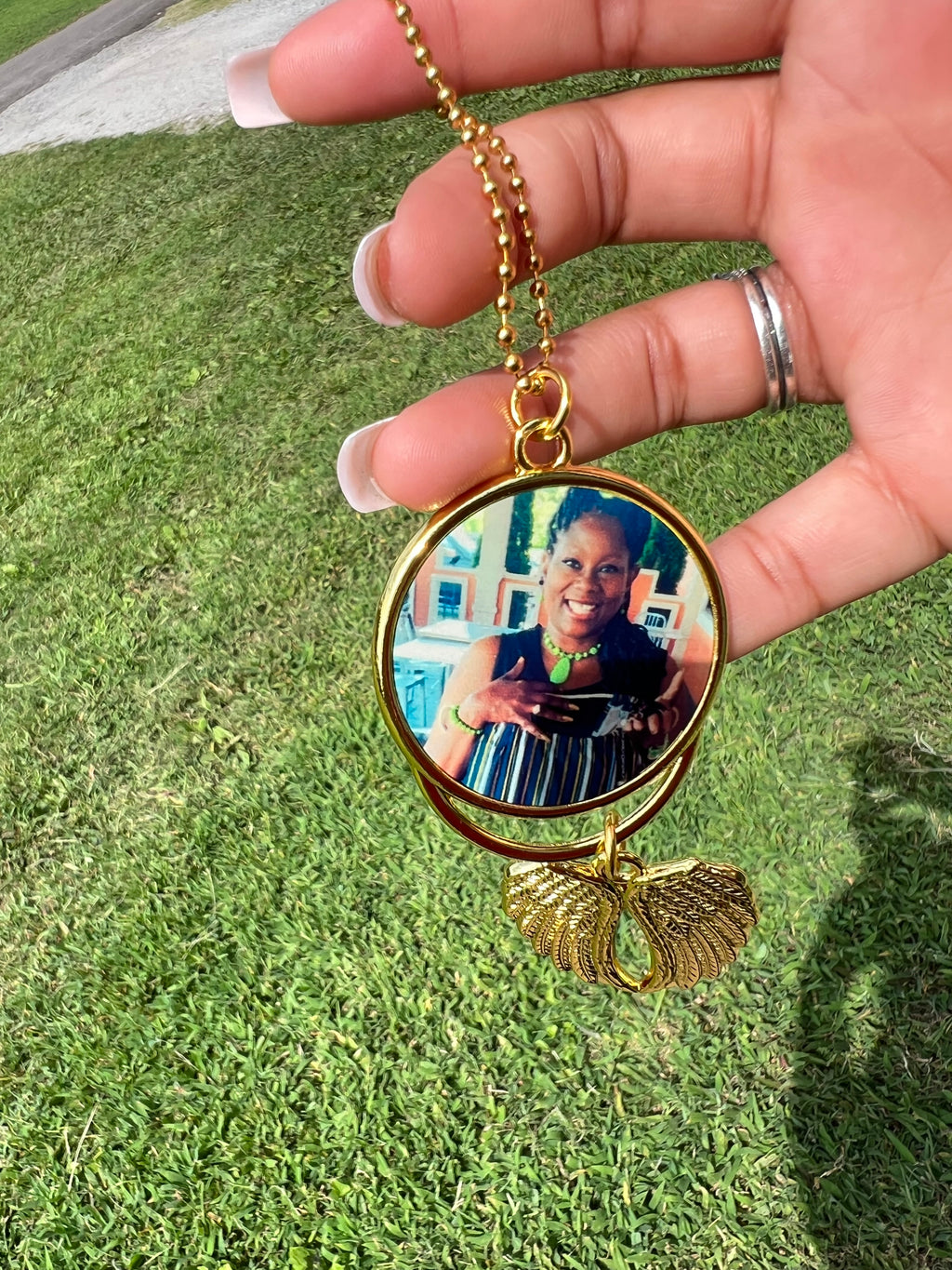 Memorial Review Mirror Charm