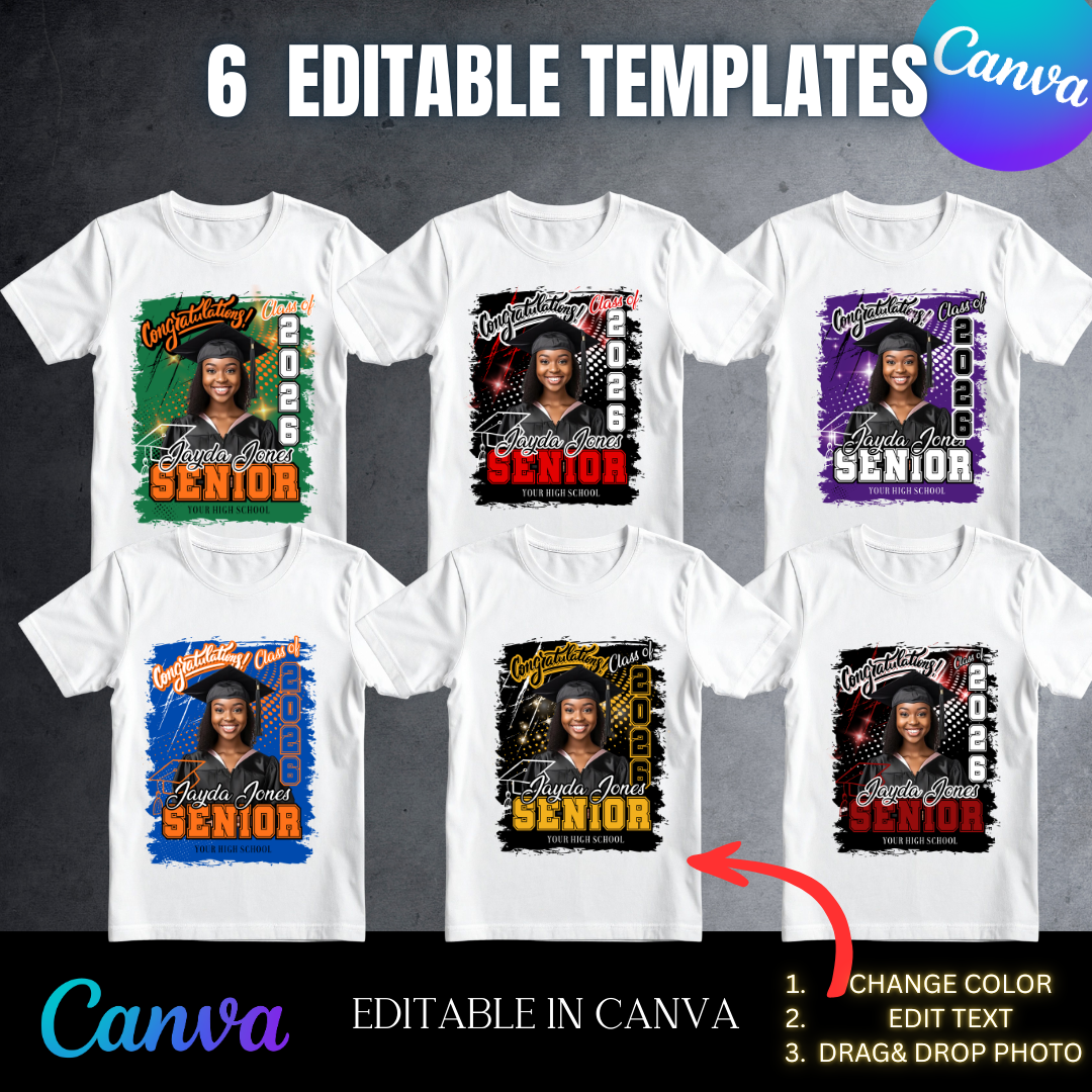 6 Graduation T-Shirt Template Bundle
