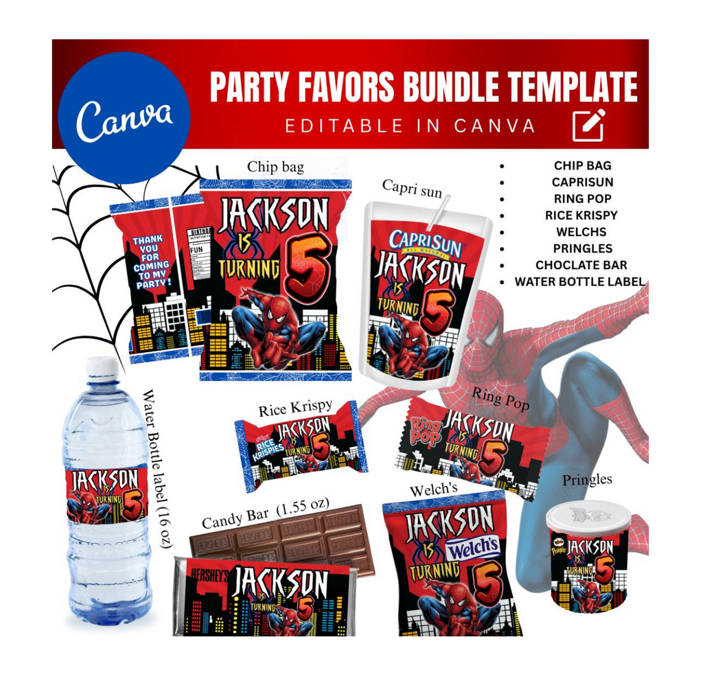 SpiderMan Party Favor Bundle