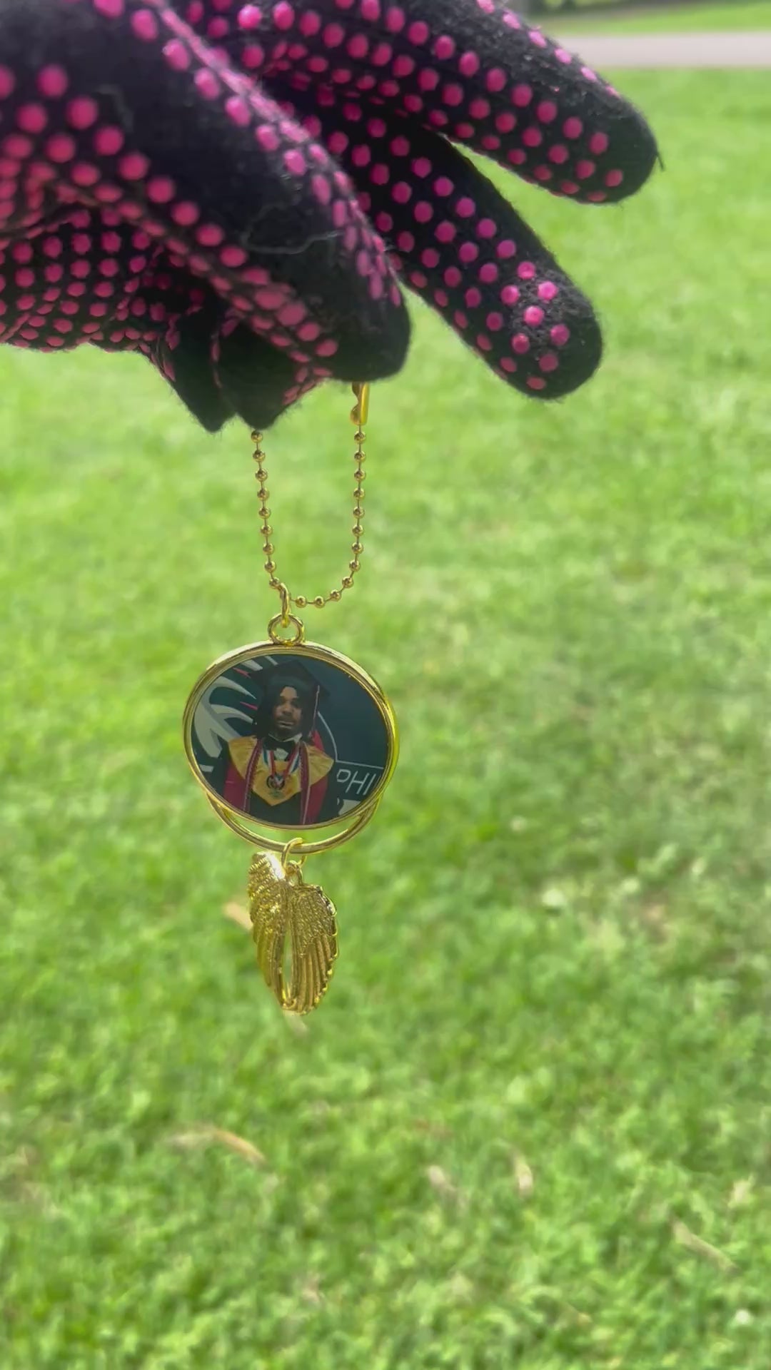Memorial Review Mirror Charm